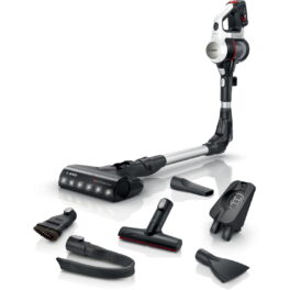 Aspirador escoba - BOSCH BSS711W, 711 W, Depósito 0,3 l, Autonomía 40 min, Blanco