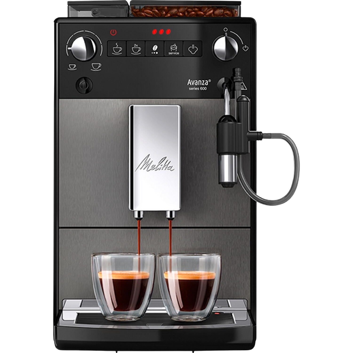 Cafetera superautomática - MELITTA F270-103 AVANZA PLUS, 15 bar, 1450 W, 2 tazas, Negro