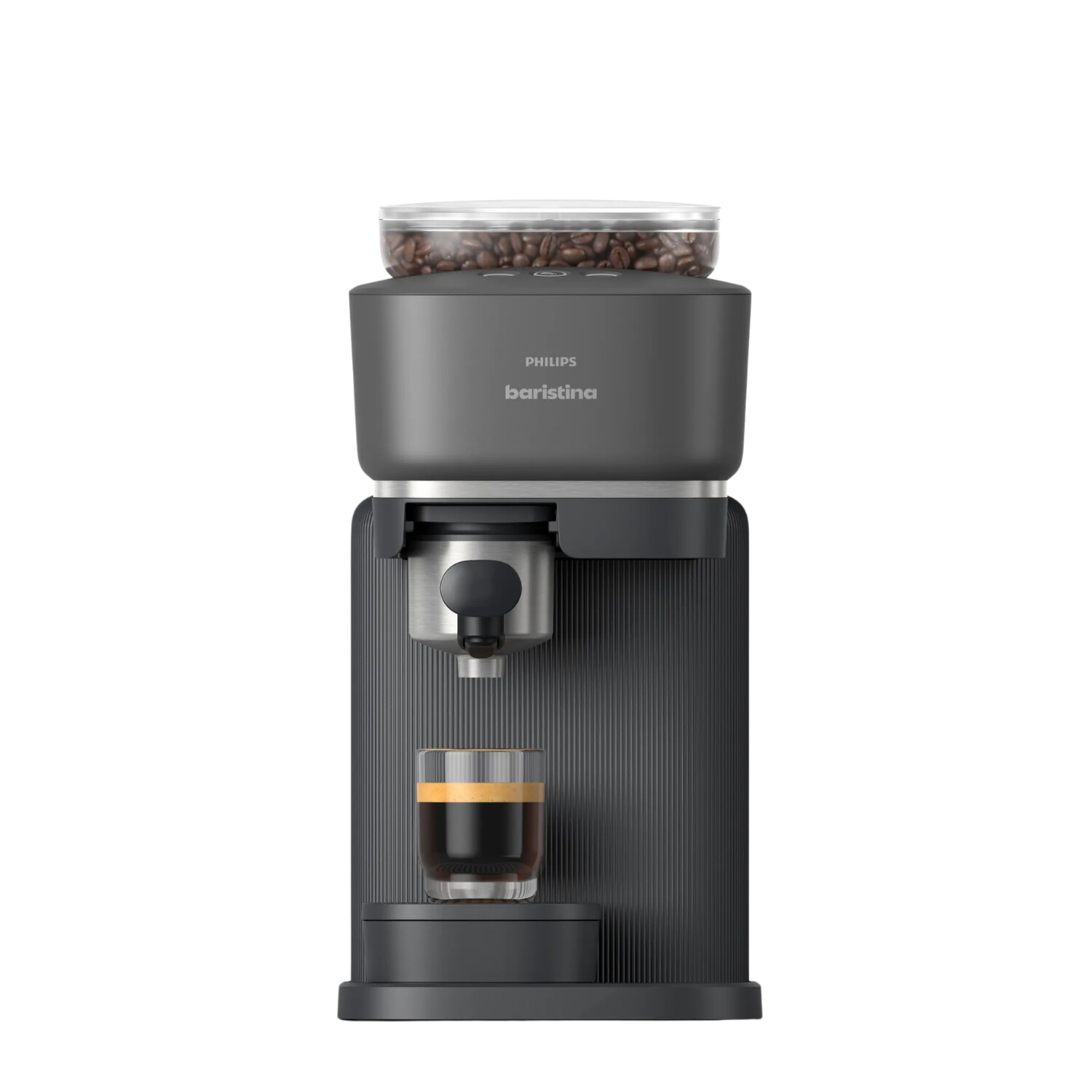 Cafetera express - Philips Baristina BAR300/60, Molinillo cerámico, 16 bares, Café en grano, 4 programas, 1550 W, 1,2L, 30s, IA, 72 dB, 3 años, Negro