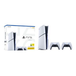 Consola - Sony PS5 Slim Standard, 1 TB SSD, 4K, 2 mandos DualSense, Chasis E, Blanco