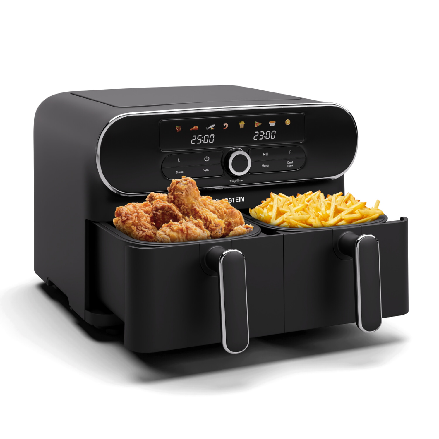 Freidor sin aceite - KLARSTEIN AuraAir, 1700 W, 11 l, Negro / Plata Metálica