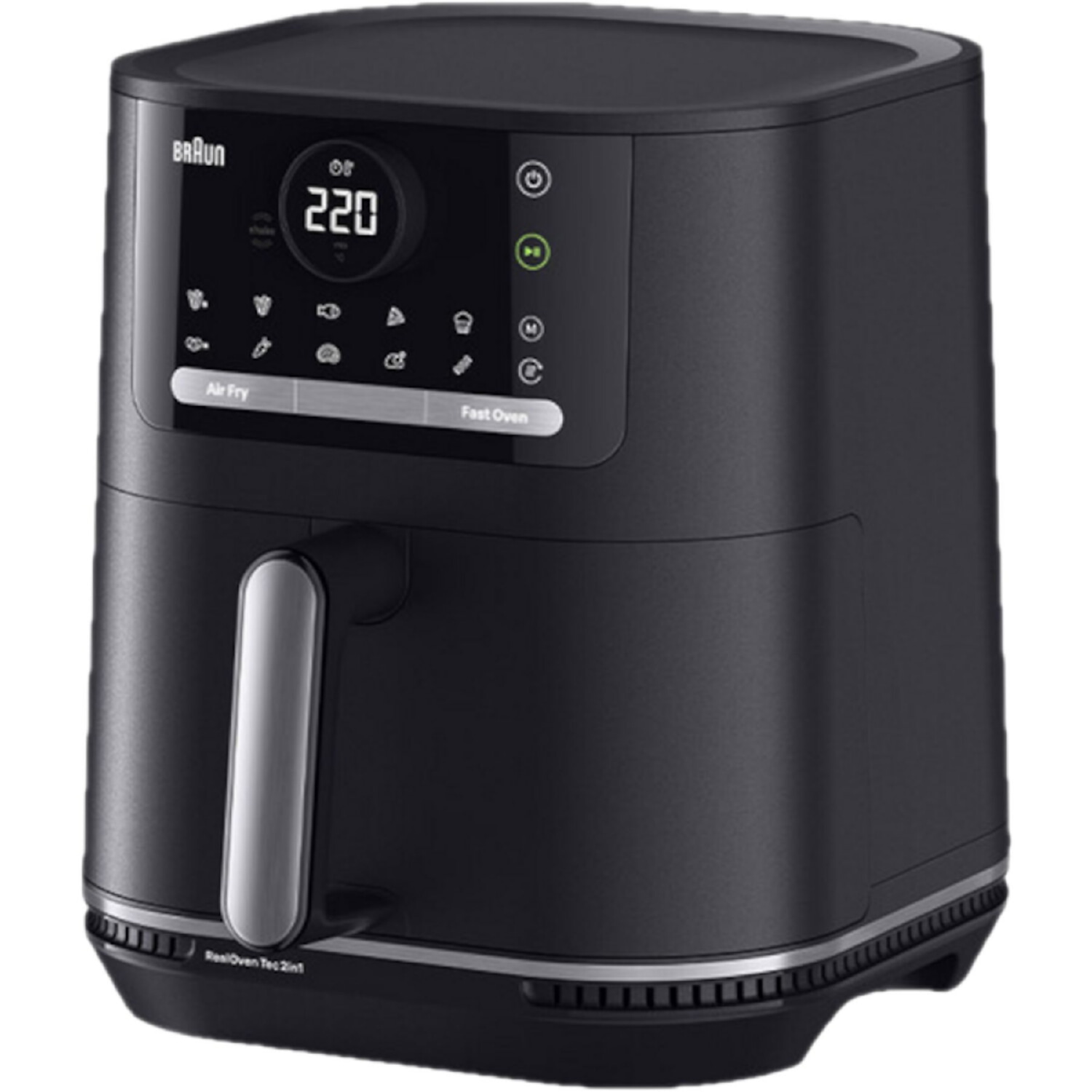 Freidora de aire - BRAUN HF5050, 2000 W, 6 l, Negro, Gris
