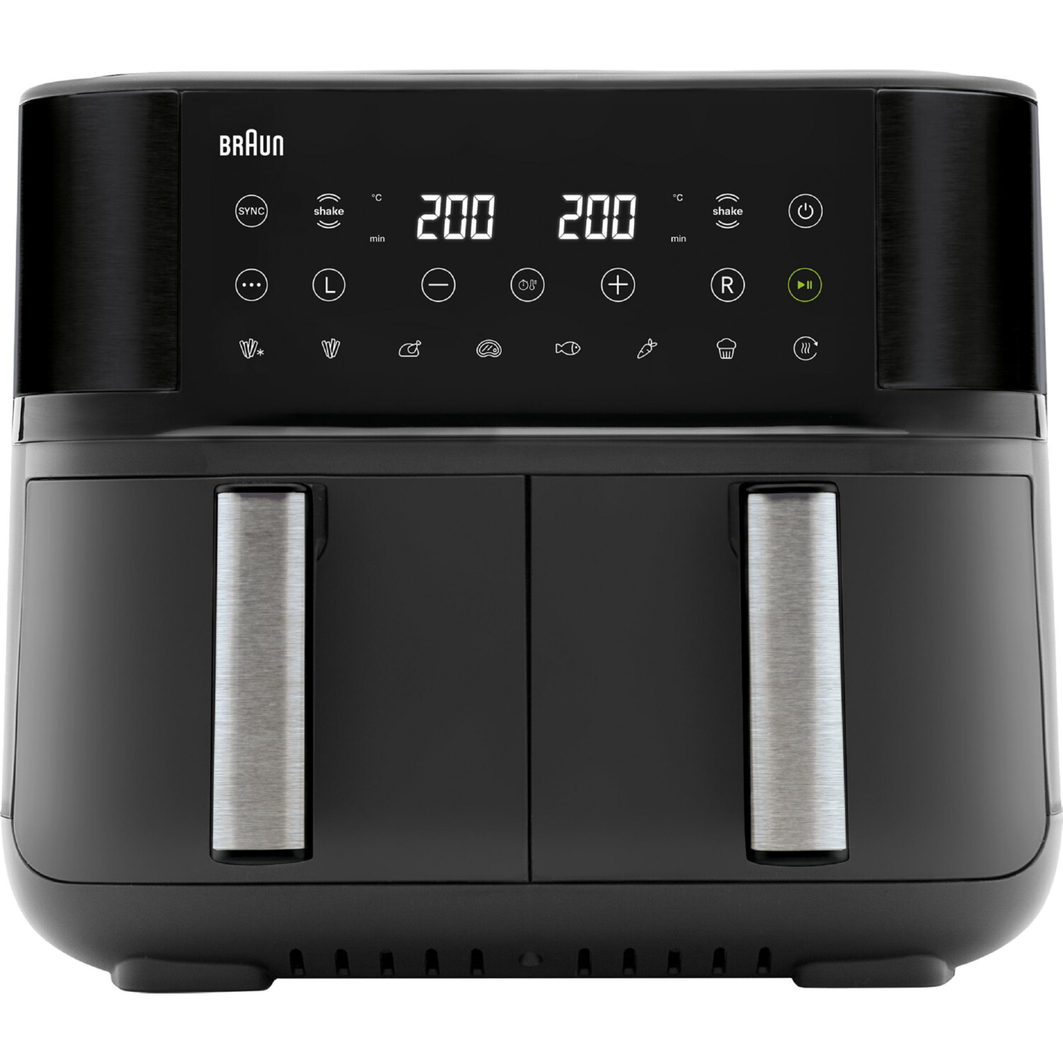 Freidora - BRAUN TD3030YBK TWINCOOK3 8L DOBLE CUBETA, 2850 W, 8 l, Negro