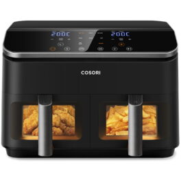 Freidora de aire - COSORI KOSP0026EUN DUAL BASKET CHEF EDITION, 1750 W, 8,5 l, Negro