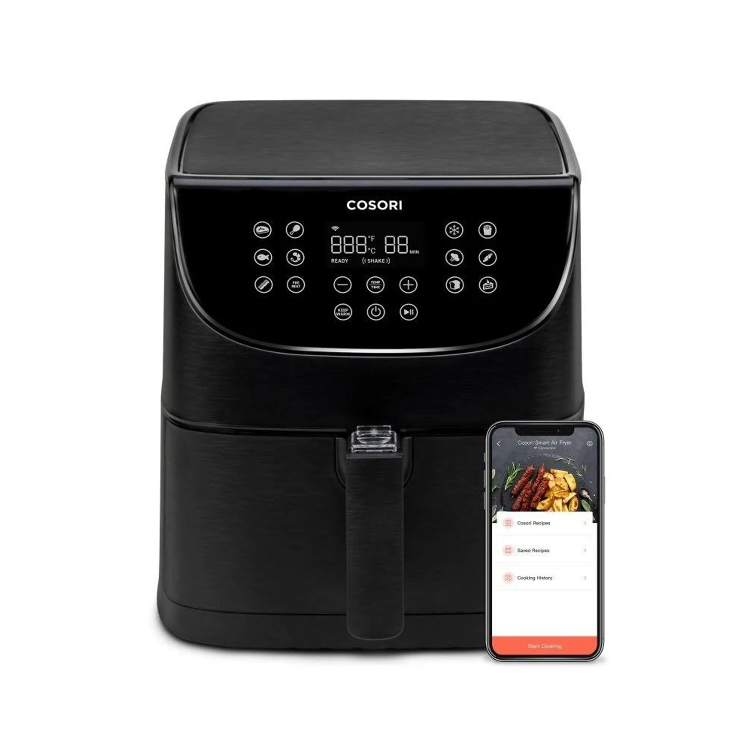 Freidora de aire - COSORI CS158-AF, 1700 W, 5,5 l, Negro