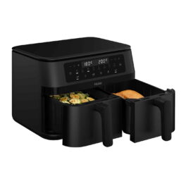 Freidora de aire - HAIER Double Drawer 11L, 1400 W, 11 l, Negro