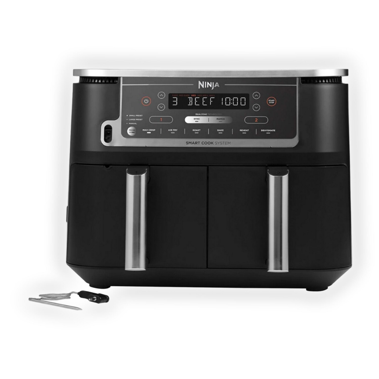 Freidora de aire - NINJA AF451EU, 2470 W, 9,5 l, Negro