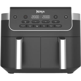 Freidora de aire - Ninja DualZone DZ801EU, 2 cestas, 7.6 l, 2470 W, 240 °C, 6 funciones de cocción, Gris