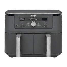 Freidora de aire - Ninja DZ400EU, 9.5L(4.75L por cajón), 2 Zonas de Cocción Independientes, 2470 W, 240 °C, 6 Programas, Gris metalizado