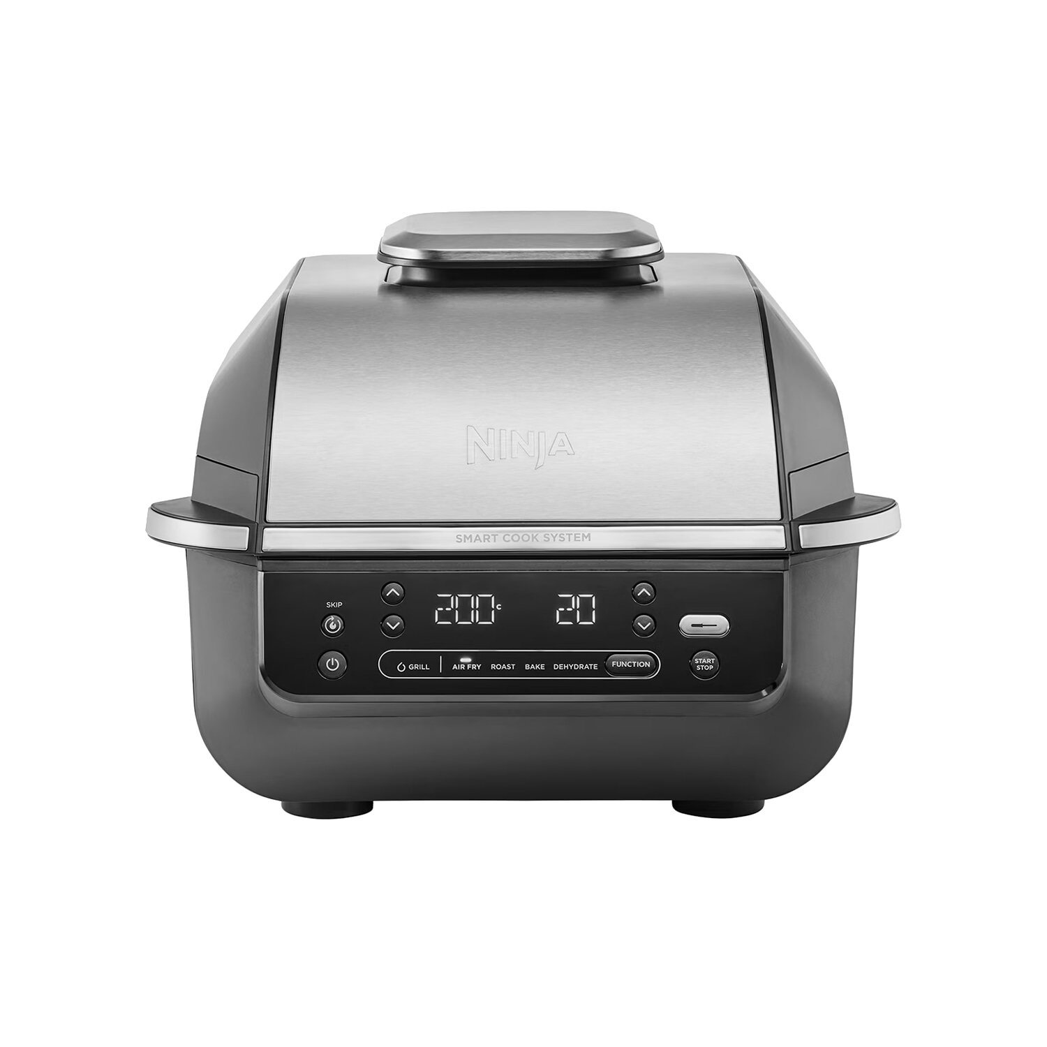 Freidora de aire - Ninja EG351EU, 1760 W, Parrilla, 5 Funciones de Cocción, Sensor de Cocción Digital/Termómetro, Negro/Plata