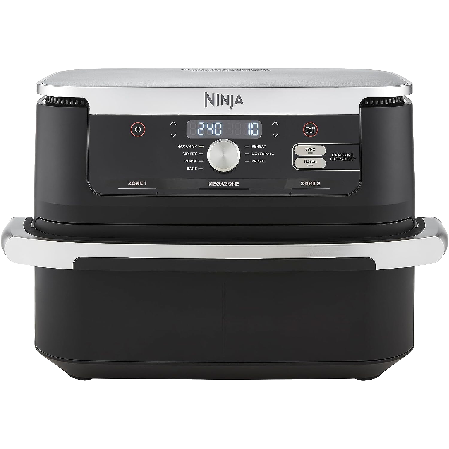 Freidora de aire - Ninja FlexDrawer 7 en 1 AF500EU, 2470 W, 7 Programas, Capacidad 10.4l, De 40°C a 240°C, Negro