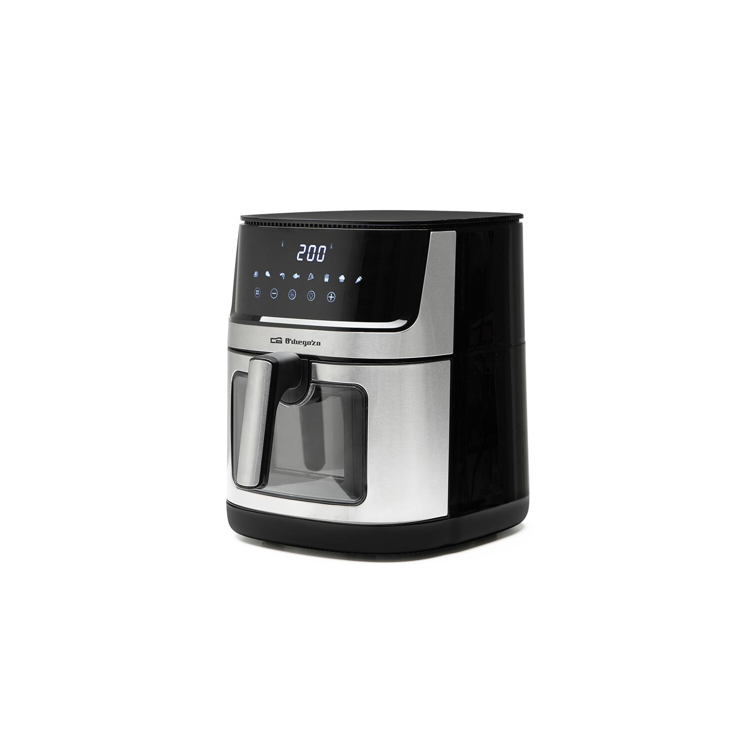 Freidora de aire - ORBEGOZO FDR 8020, 2000 W, 8 l, Negro y Plata
