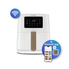 Freidora de aire - PHILIPS 5000 series HD9255/30, 1400 W, 0,8 kg, Oro, Blanco