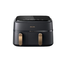 Freidora de aire - Philips Airfryer NA352/00, Doble cesta, 6 L y 3 L, 2.750 W, Tecnología Exclusiva RApidAir, Negro y dorado