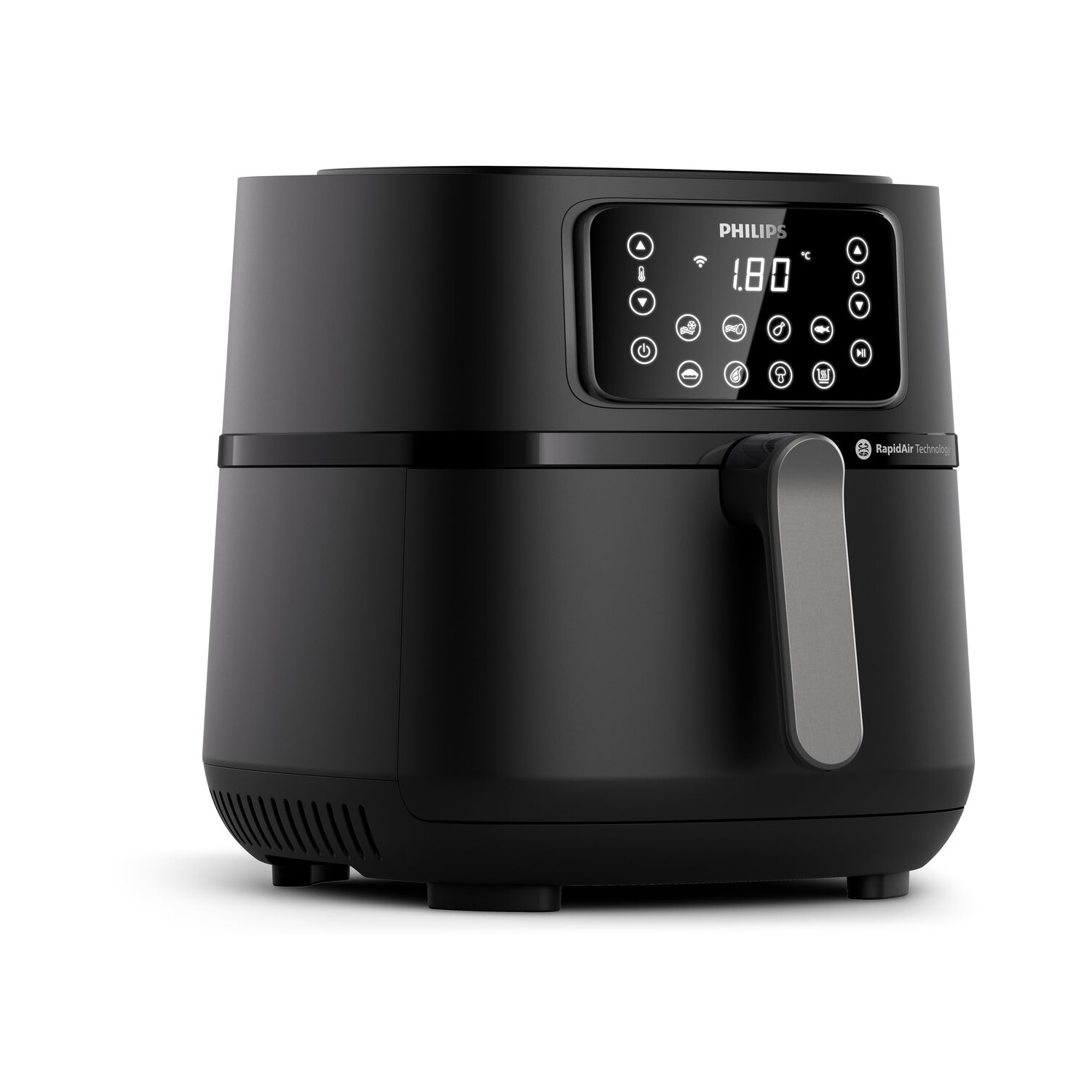 Freidora de aire - PHILIPS HD9285/90, 2000 W, 7,2 l, Negro, Plata