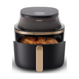 Freidora de aire - PHILIPS NA332/00, 1700 W, 6,2 l, Negro