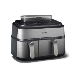 Freidora de aire - PHILIPS NA555/00, 2750 W, 9 l, Plata
