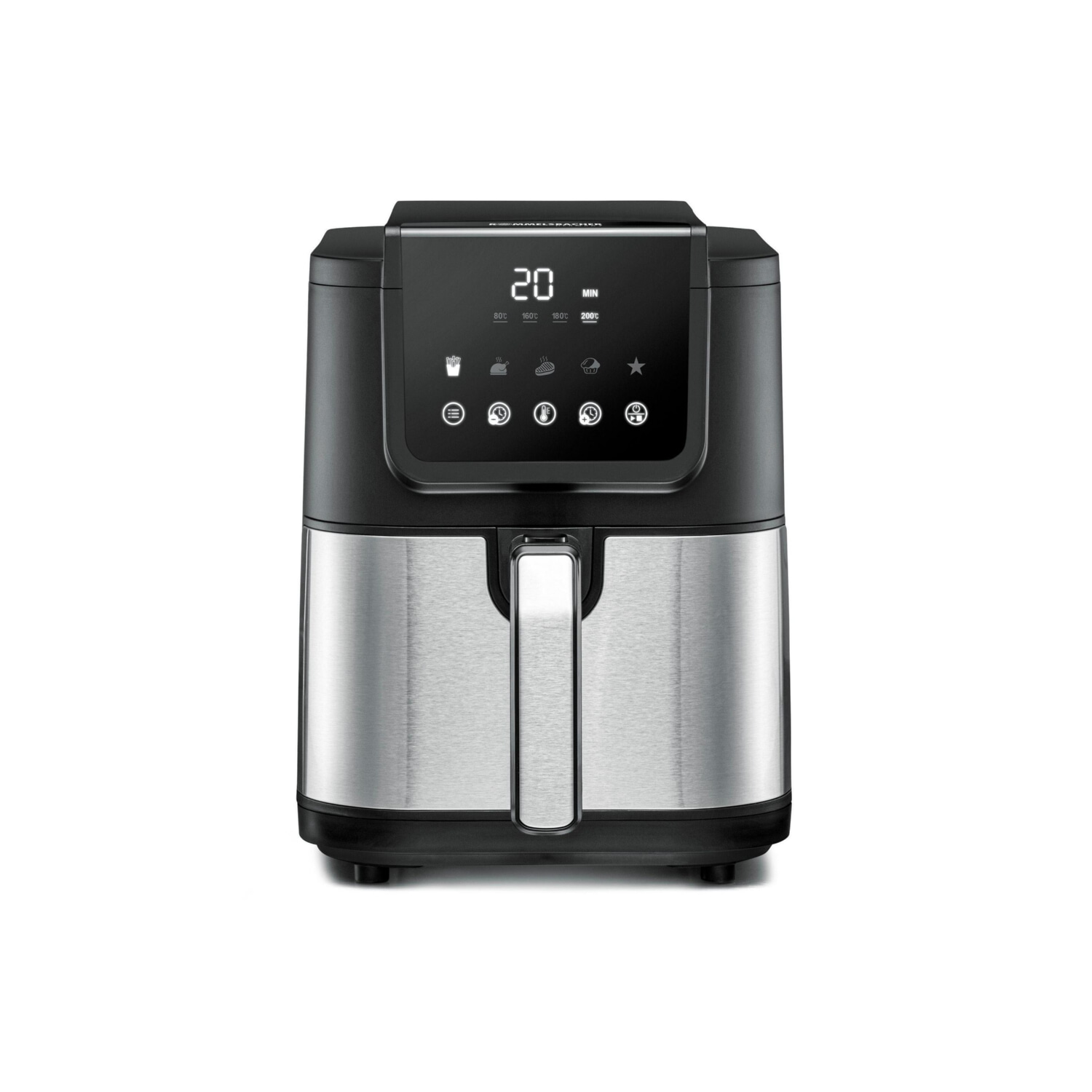 Freidora de aire - ROMMELSBACHER FRH 1500, 1500 W, 5 l, Negro, Acero inoxidable