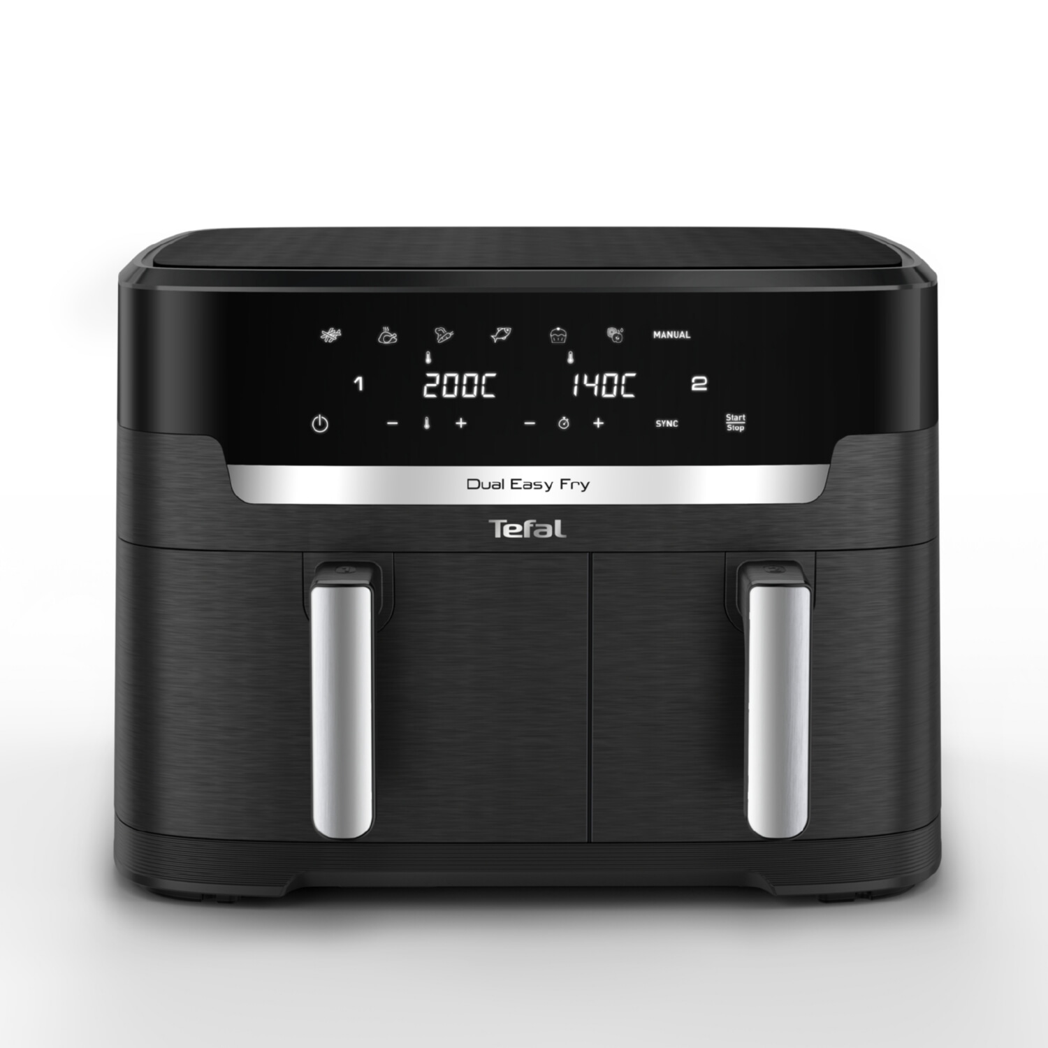 Freidora de aire - TEFAL Easy Fry Dual XXL EY9428E0, 2020 W, 11 l, Negro