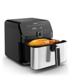 Freidora de aire - TEFAL Easy Fry Mega EY855D10, 2000 W, 7,5 l, Negro, Acero inoxidable