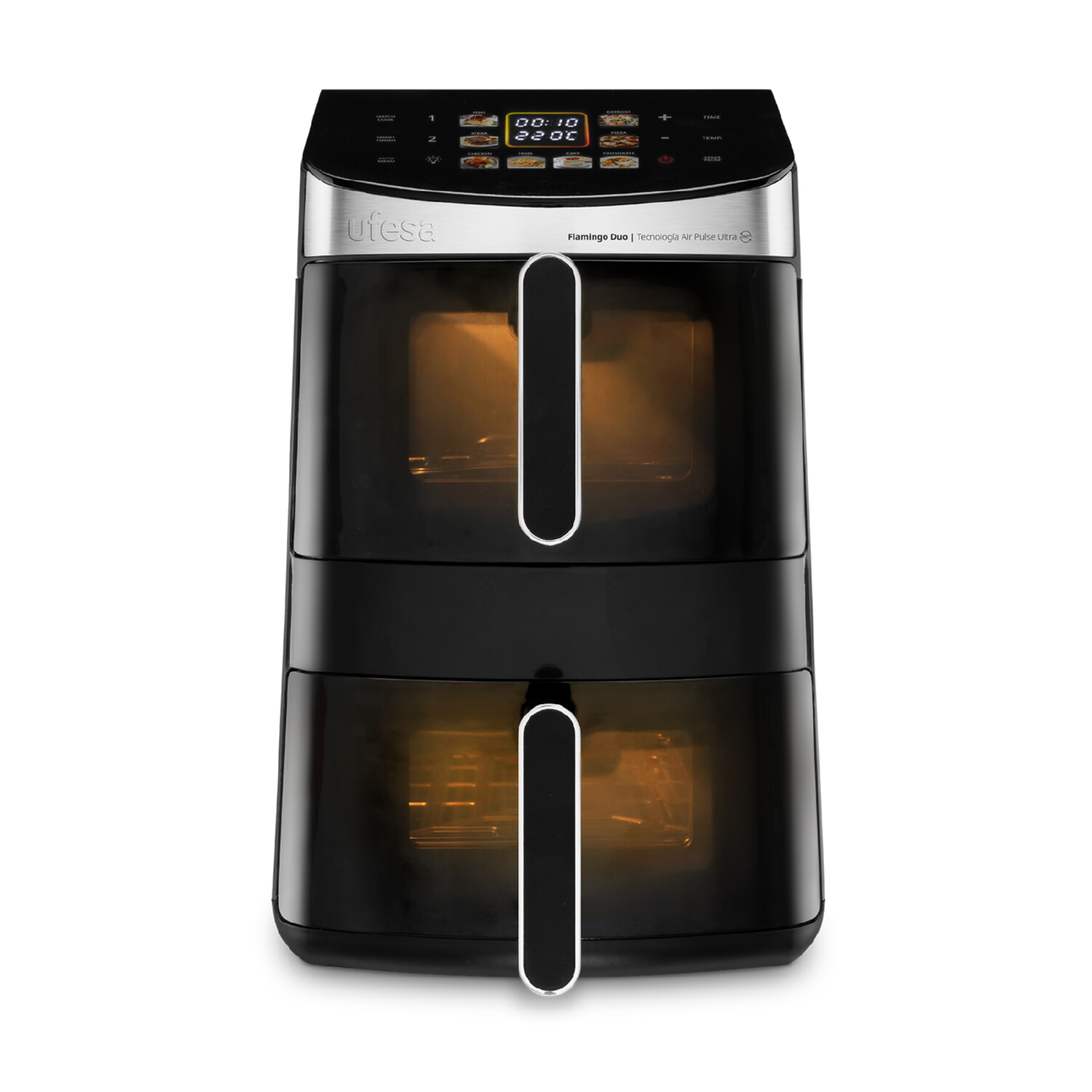 Freidora de aire - UFESA Flamingo Duo, 2500 W, 11 l, Negro