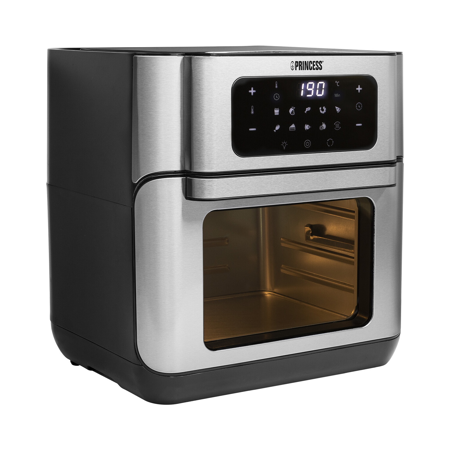 Freidora de aire - PRINCESS 01.182065.01.001 HORNO AEROFRYER, 1500 W, 2,6 l, Plata