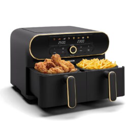 Freidora sin aceite - KLARSTEIN AuraAir, 1700 W, 11 l, Negro / Oro Antiguo Metálico