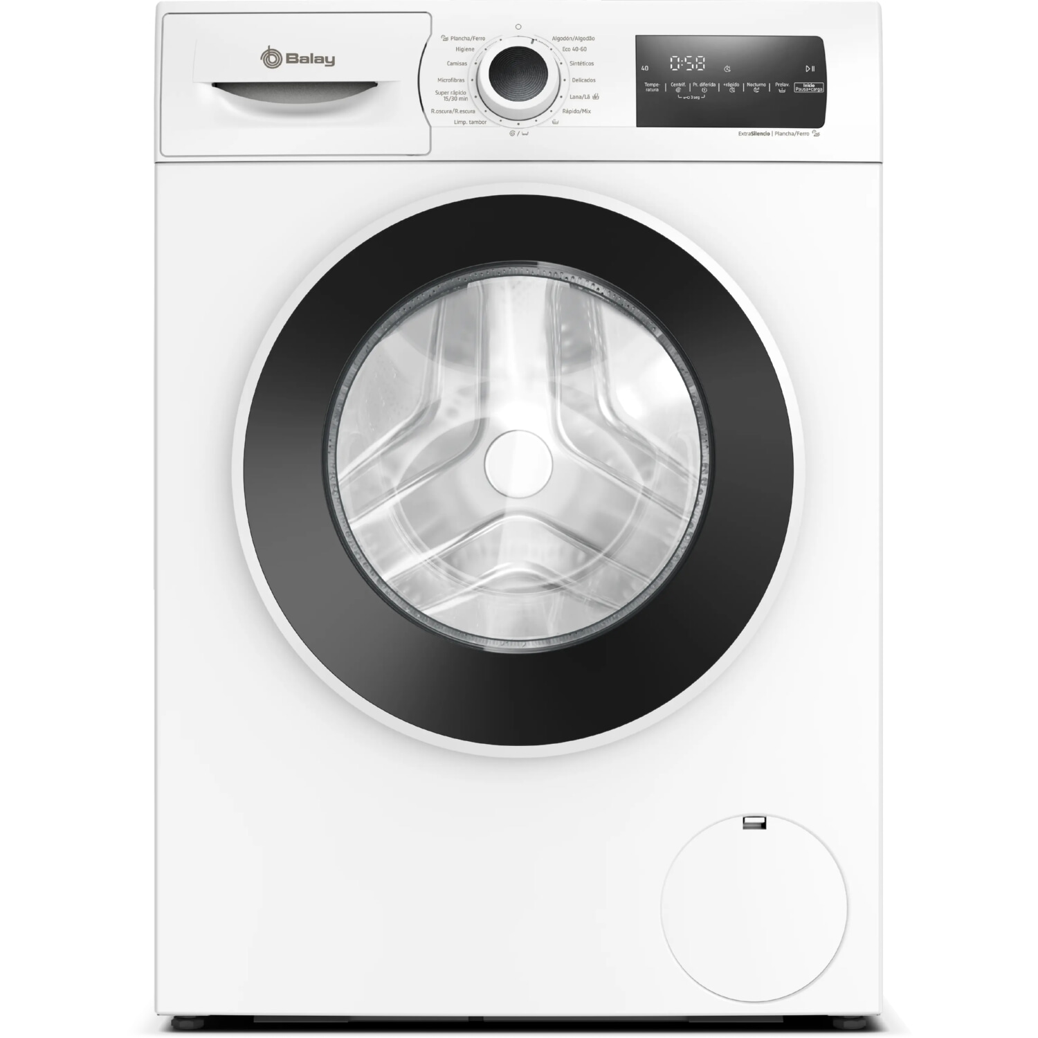 Lavadora carga frontal - BALAY 3TS382B, 8 Kg, 1200 rpm, 15 programas, Blanco
