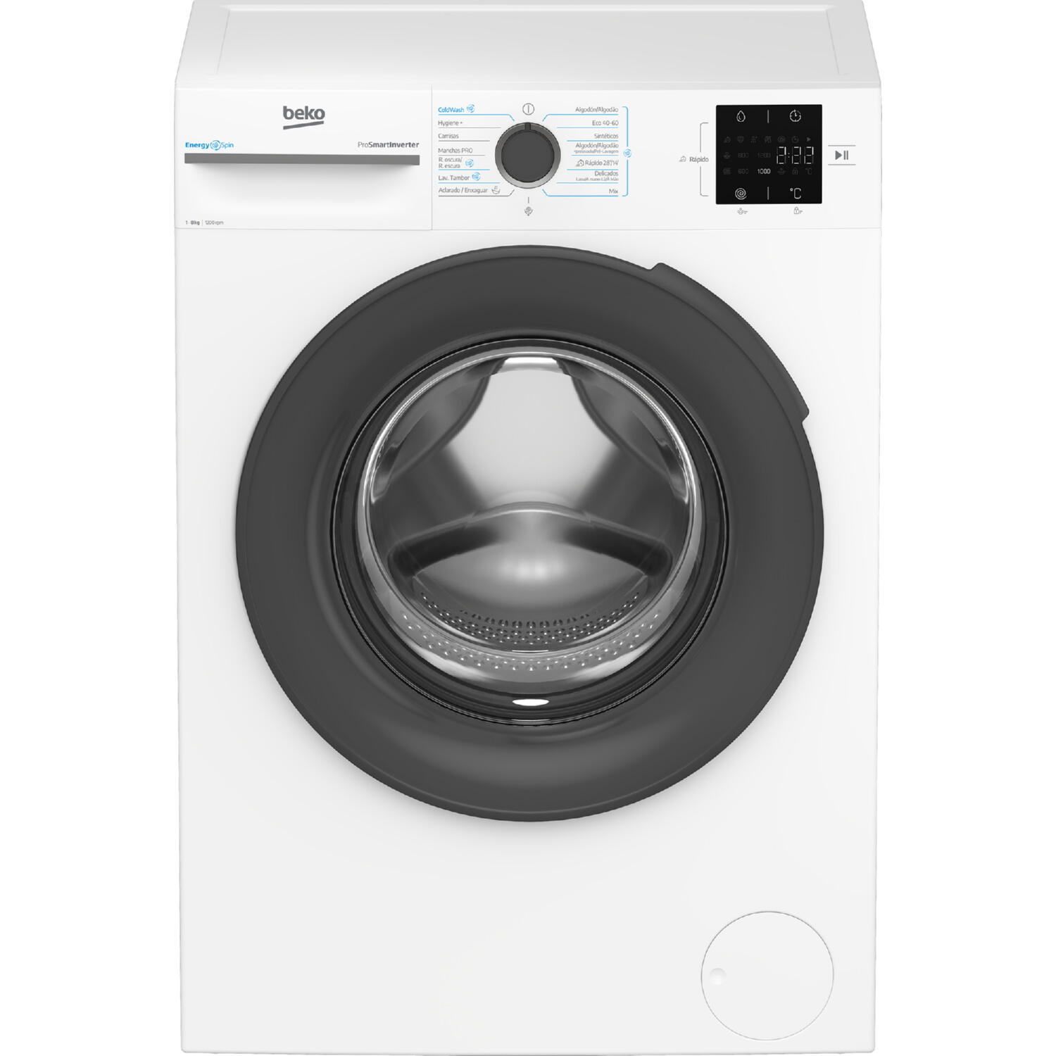 Lavadora carga frontal - BEKO VBM3WFT38213WA, 8 kg, Blanco