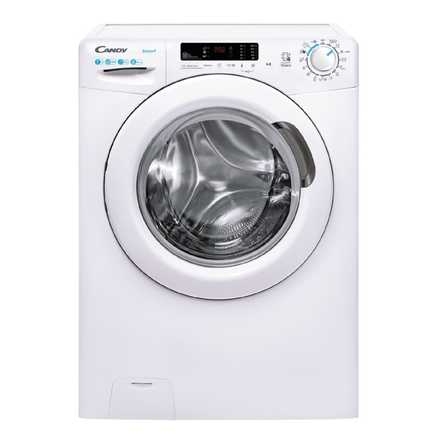 Lavadora carga frontal - CANDY CS4 1272DE/1-S, 7 kg, 1200 rpm, 16 programas, Blanco