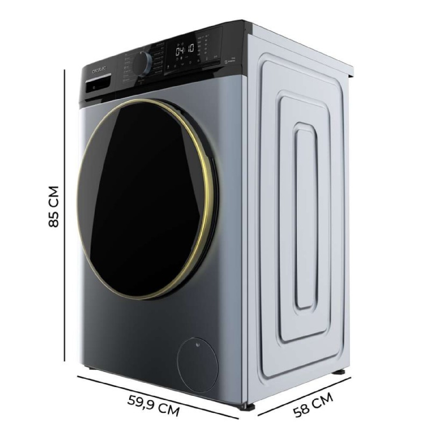 Lavadora carga frontal - CECOTEC Bolero DressCode 10610 Inverter Ice Blue A, 10 kg, 15 programas, Azul