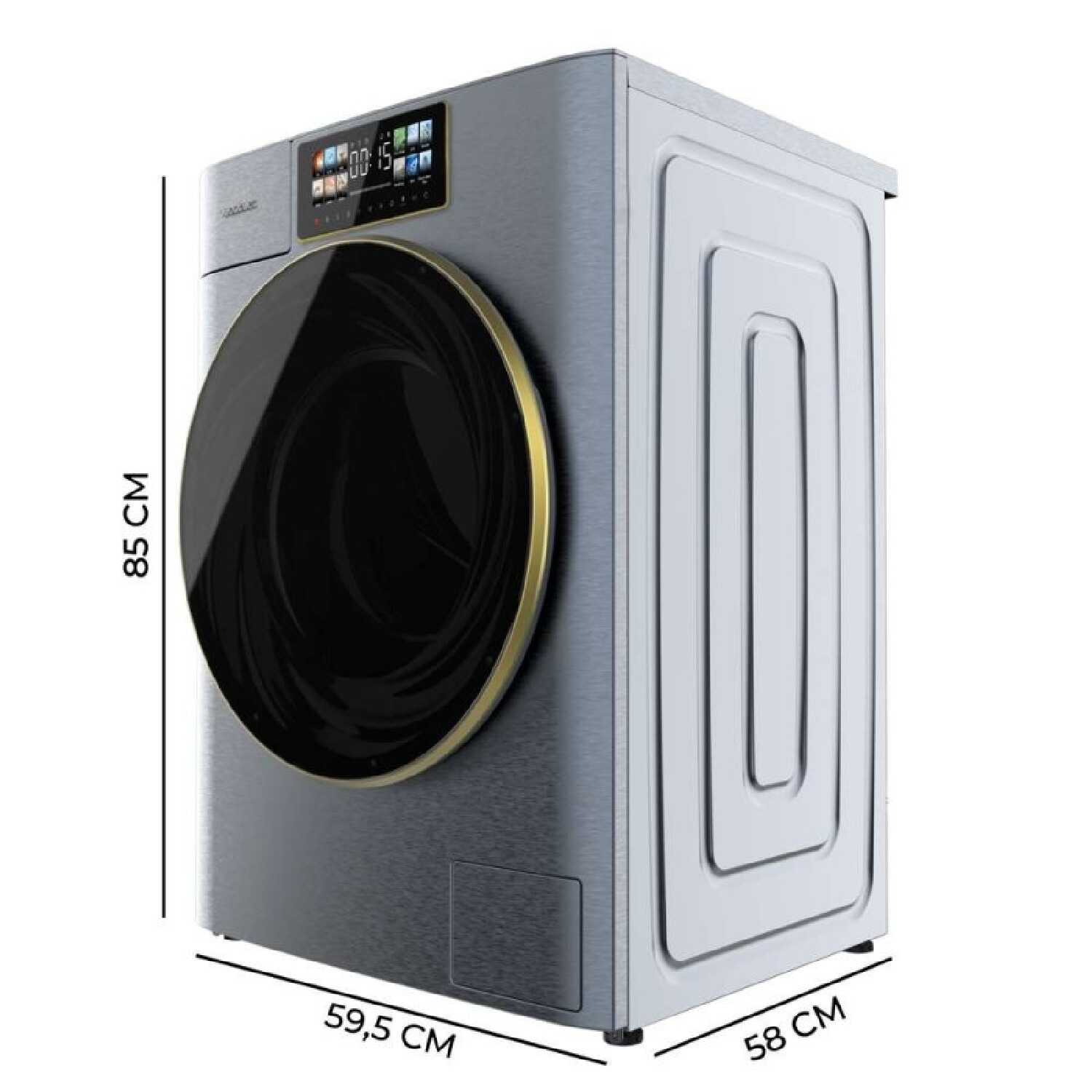 Lavadora carga frontal - CECOTEC Bolero DressCode 9950 Autodose Inverter 3D Ice Blue A, 9 kg, Azul