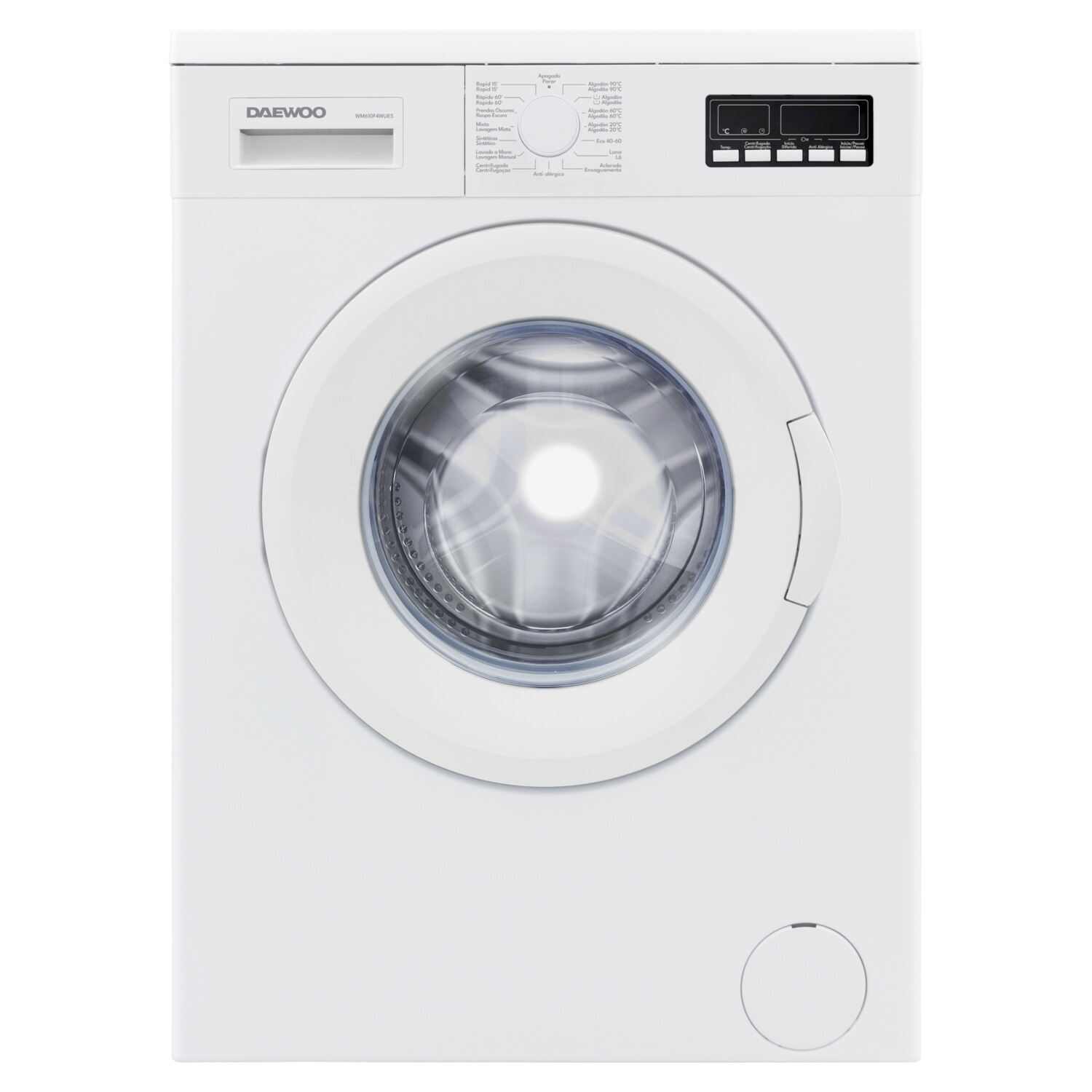 Lavadora carga frontal - DAEWOO WM610F4WUES, 6 kg, Blanco