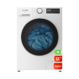Lavadora carga frontal - EVVO Nature 12, 12 kg, 15 programas, Blanco