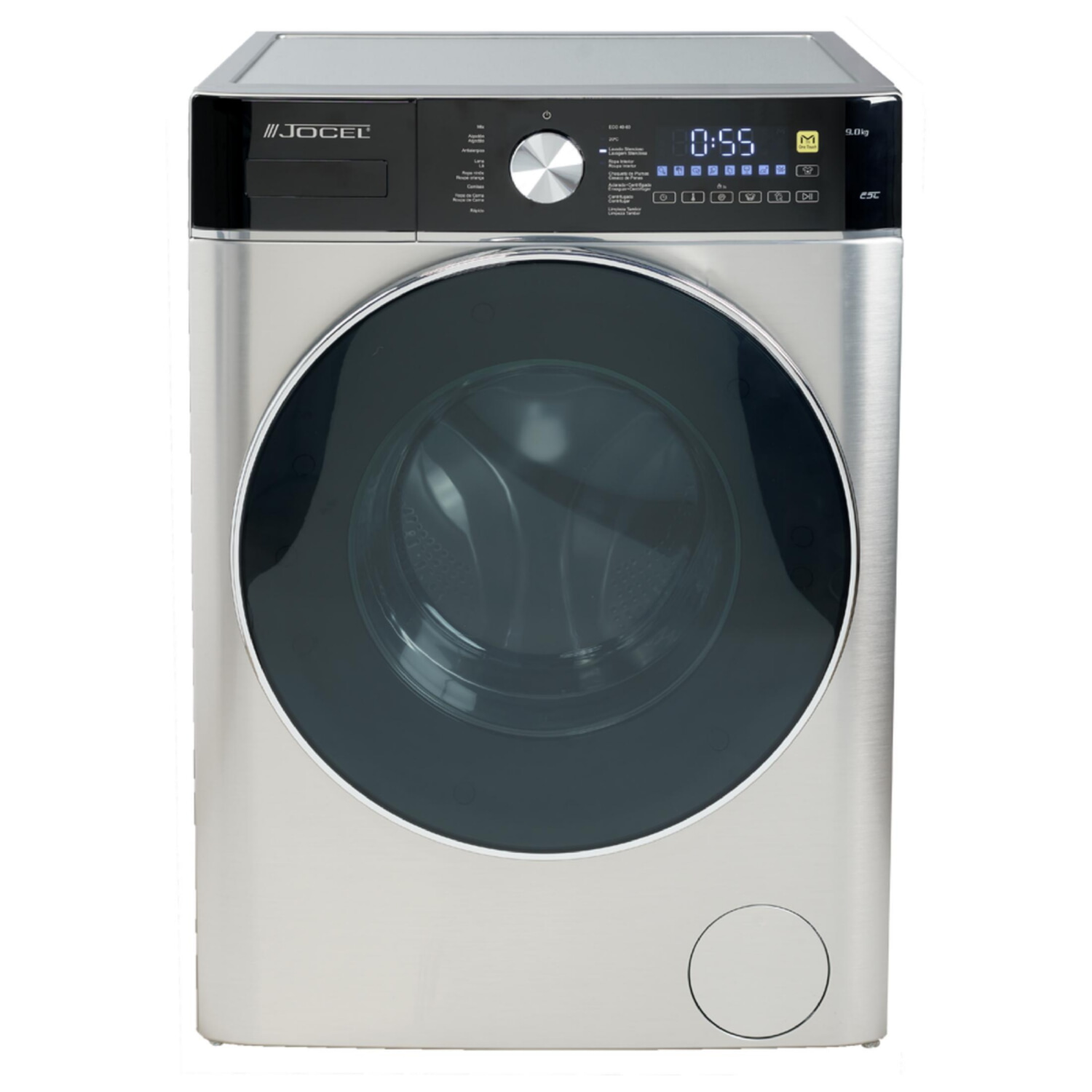 Lavadora carga frontal - JOCEL JLR014085, 9 kg, 1400 rpm, 16 programas, Inox