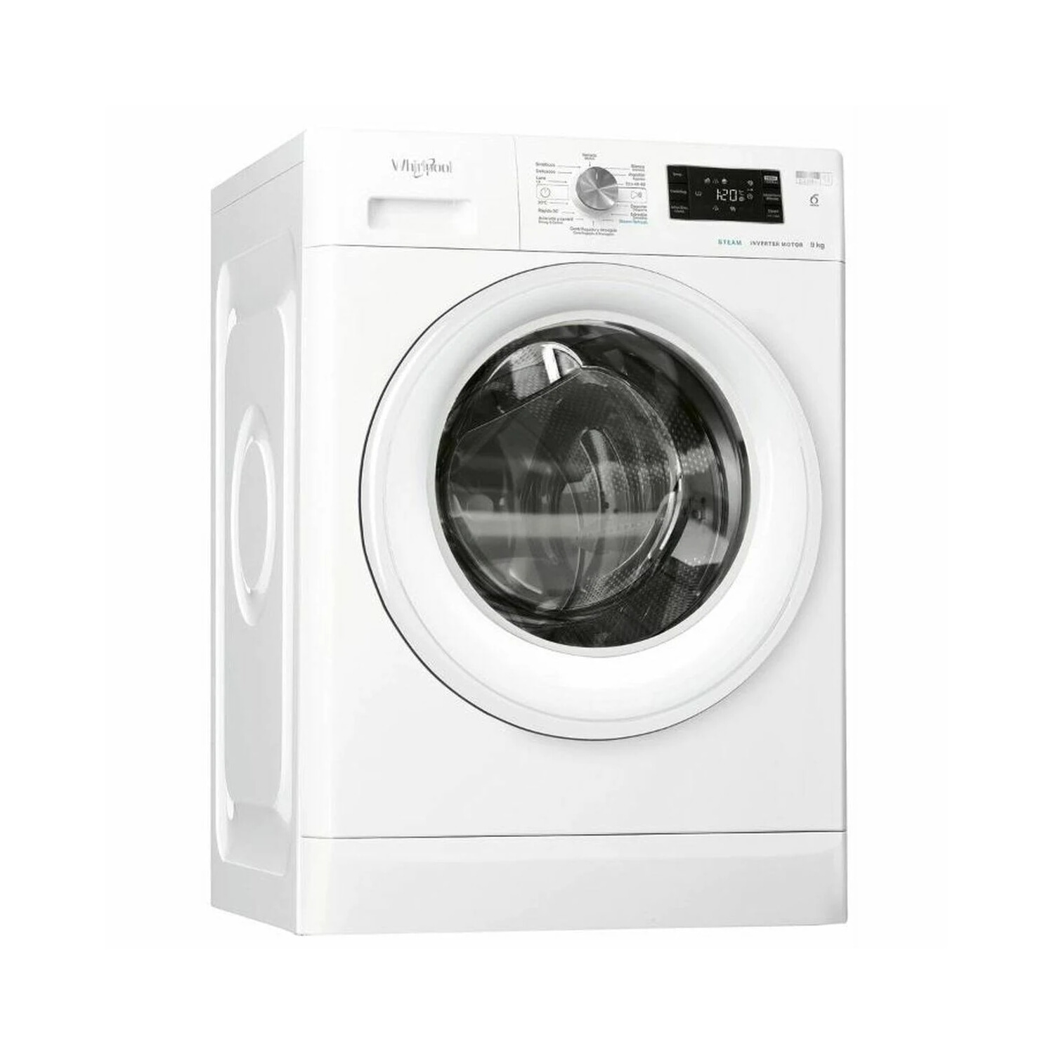 Lavadora carga frontal - WHIRLPOOL S7606281, 9 kg, 1400 rpm, 14 programas, Blanco