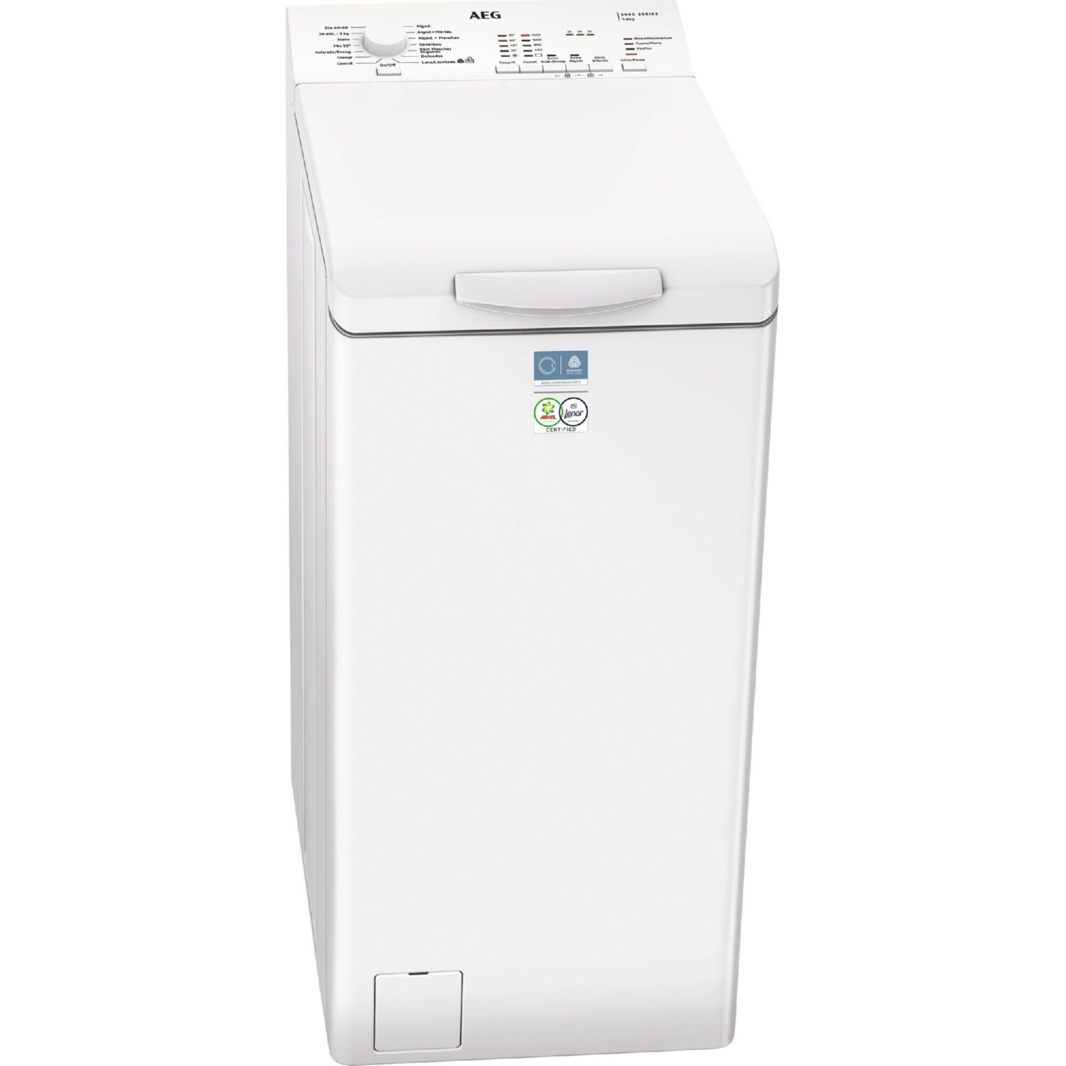 Lavadora carga superior - AEG LTA5N6230E, 6 kg, 1200 rpm, 14 programas, Blanco