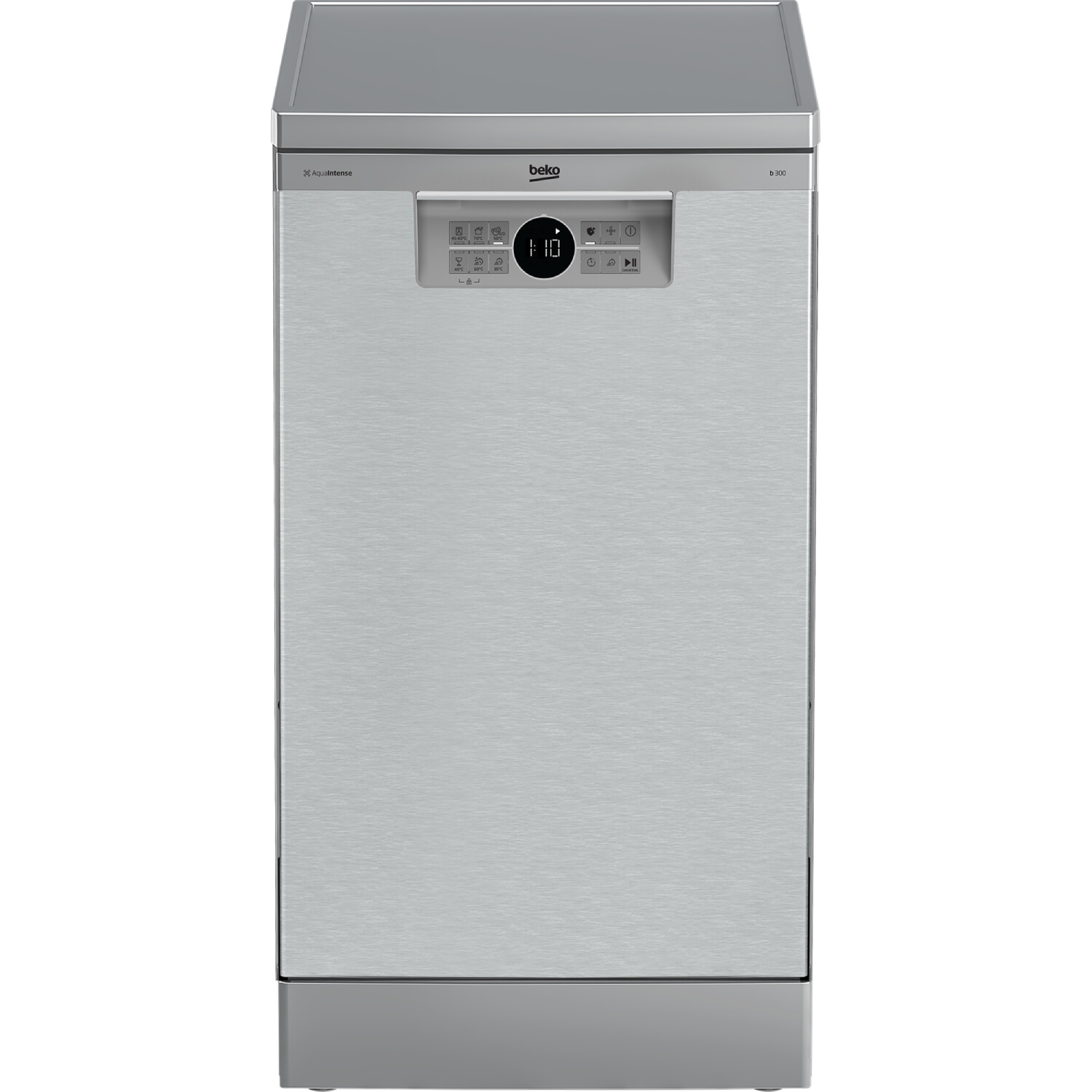 Lavavajillas - Beko BDFS26020XQ, 10 Servicios, 6 Programas, 45 cm, AquaIntense, Motor ProSmart, Inox