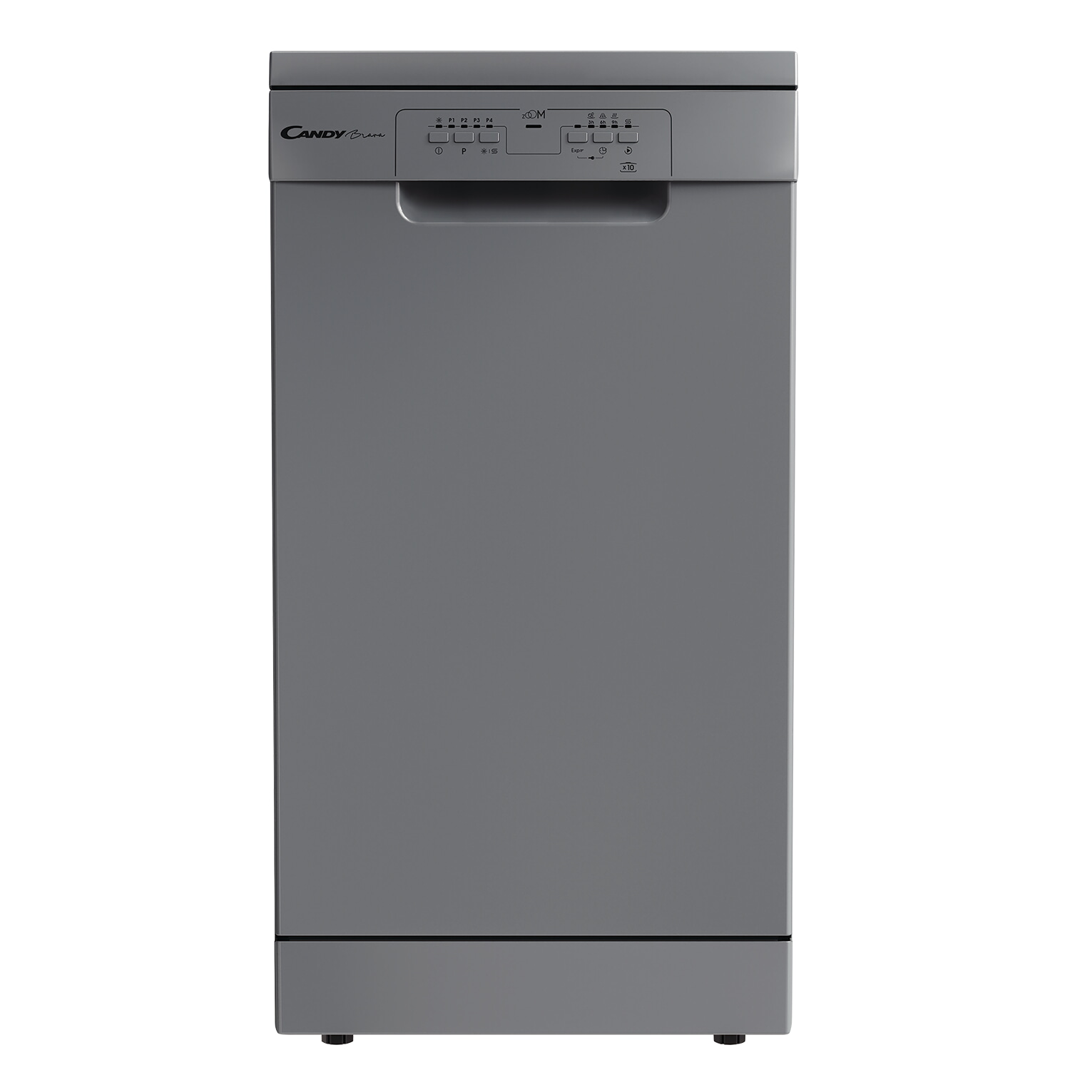 Lavavajillas - Candy Brava CDPH 2L1049S, 10 servicios, 5 programas, 45 cm, Programa rápido 39' min, Inox
