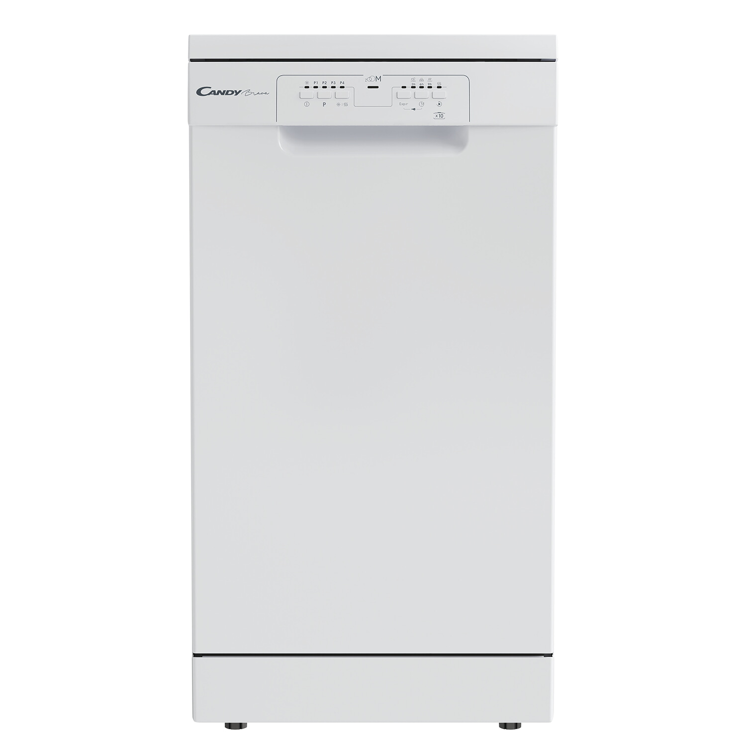 Lavavajillas - Candy Brava CDPH 2L1049W-01, 10 servicios, 5 programas, 45 cm, Programa rápido 39' min, Blanco