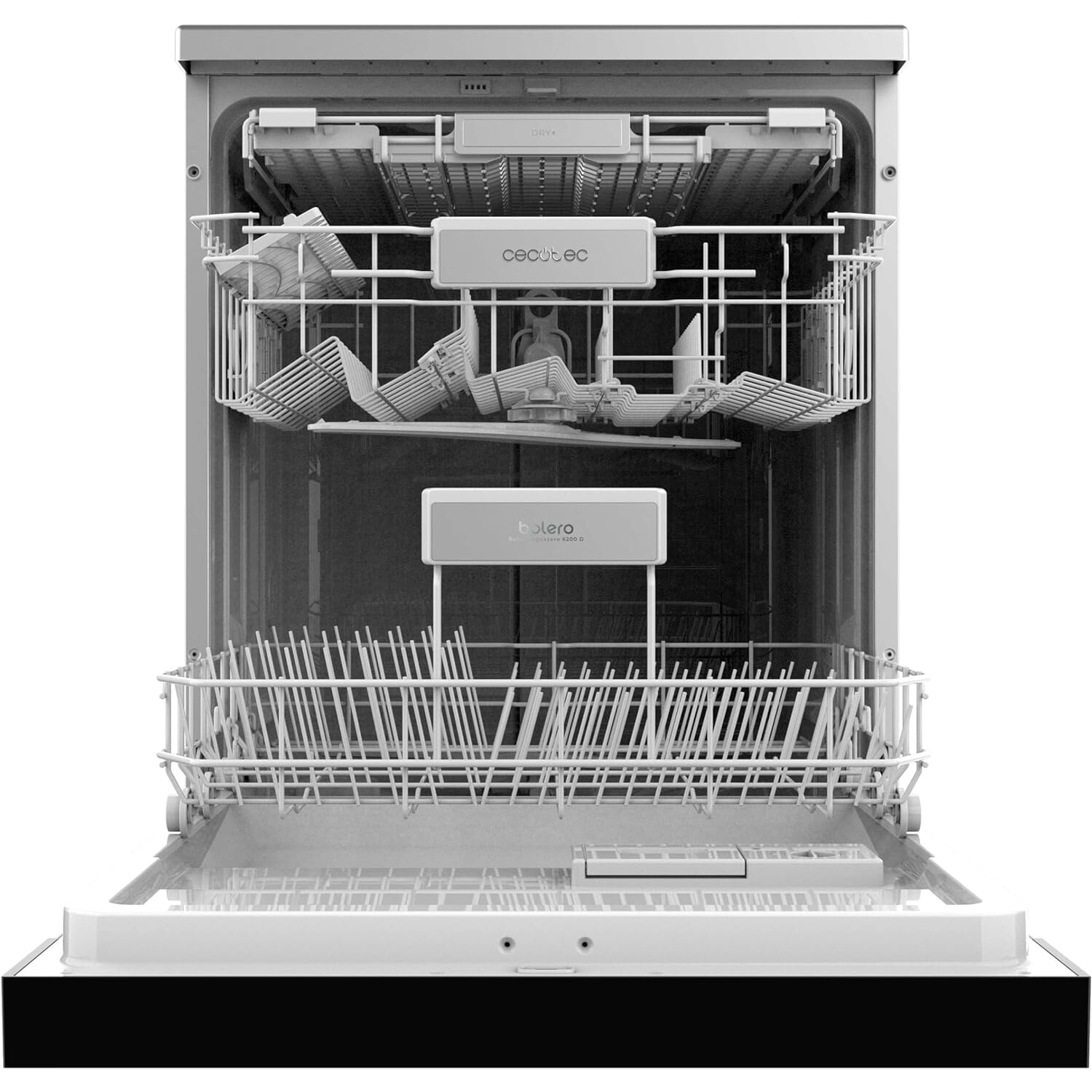 Lavavajillas libre instalación 60 cm - CECOTEC 2776 BOLERO AGUAZERO 6200 INOX D, 14 servicios, 6 programas, 60 cm, Plateado