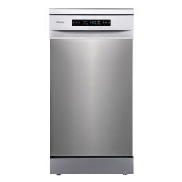 Lavavajillas - Hisense HS543D10X, 11 servicios, 8 programas , 44.8 cm, Motor Inverter, Tercera bandeja, Inox