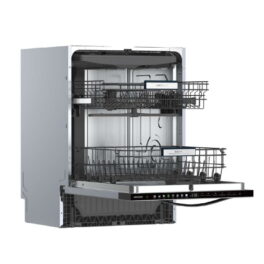 Lavavajillas integrable 60 cm - CECOTEC Bolero Aguazero 6620 Full-BI Matt Black Glass, 8 programas, 60 cm, Negro