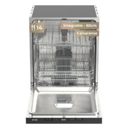 Lavavajillas integrable 60 cm - EVVO Di.2Y, 6 programas, 600 mm, Inox