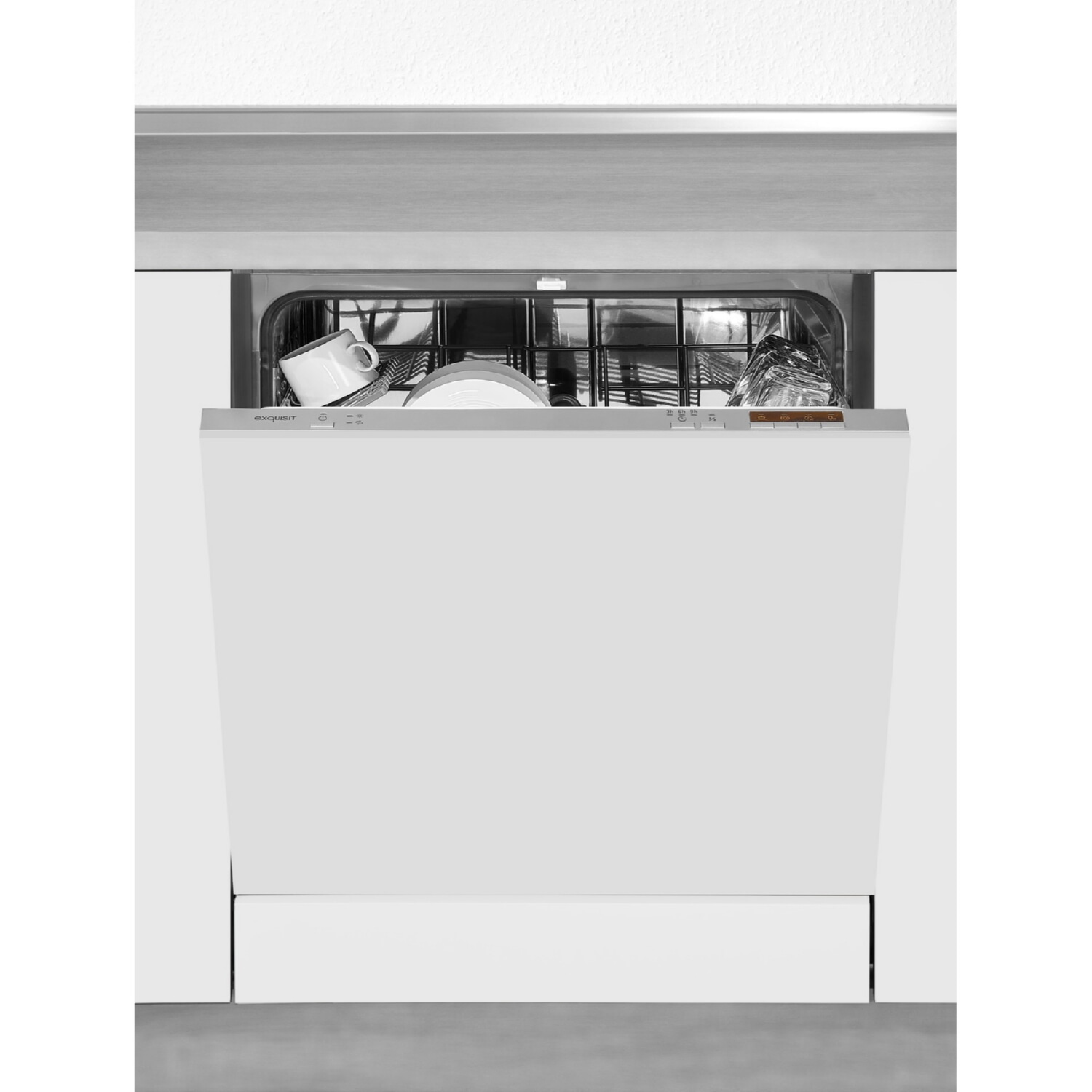 Lavavajillas integrable 60 cm - EXQUISIT EGSP6312-E-030E, Clase energética E, 47 dB, 6 programas, 59,8 cm, Plata