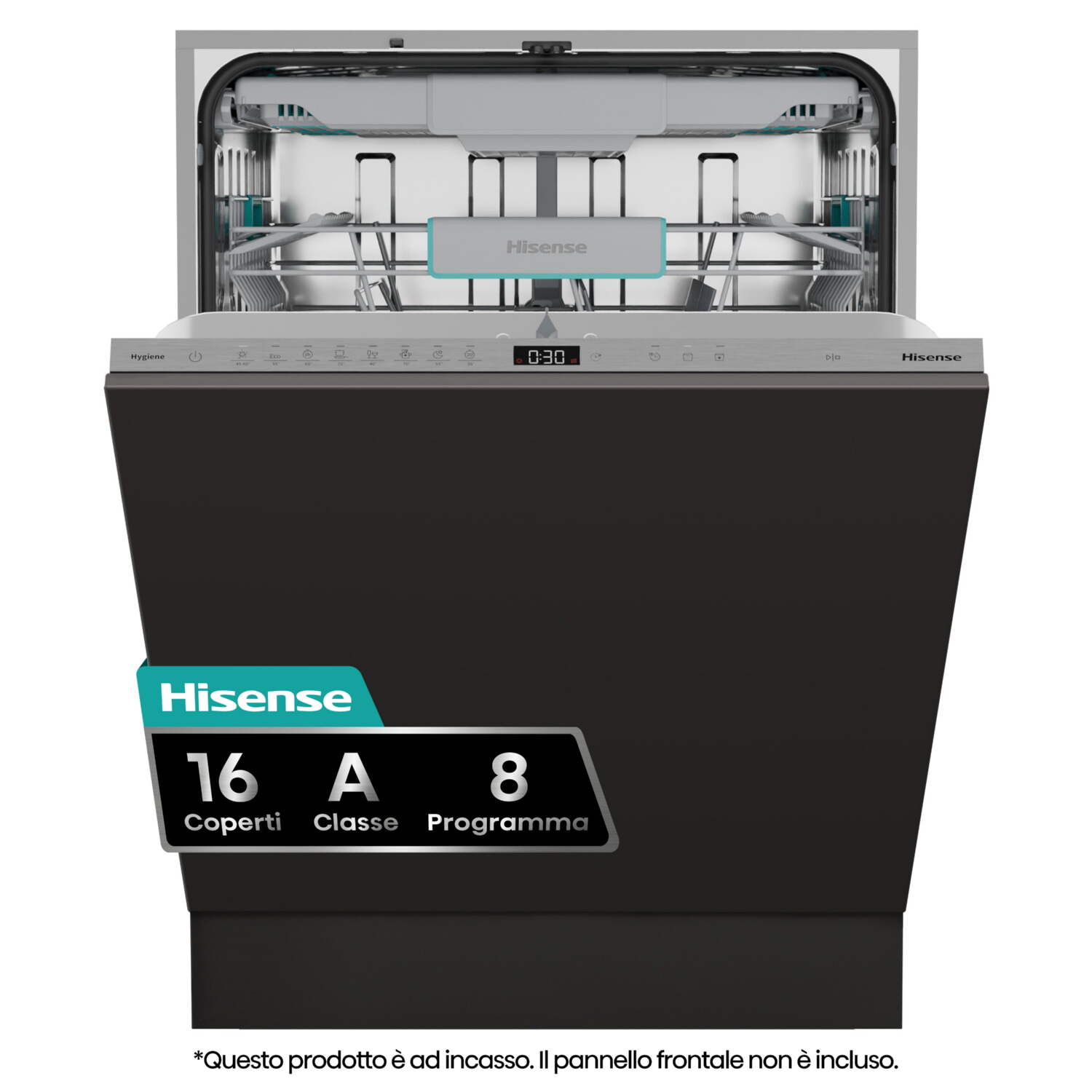 Lavavajillas integrable 60 cm - HISENSE 746058, 16 servicios, 6 programas, 60 cm, No aplicable