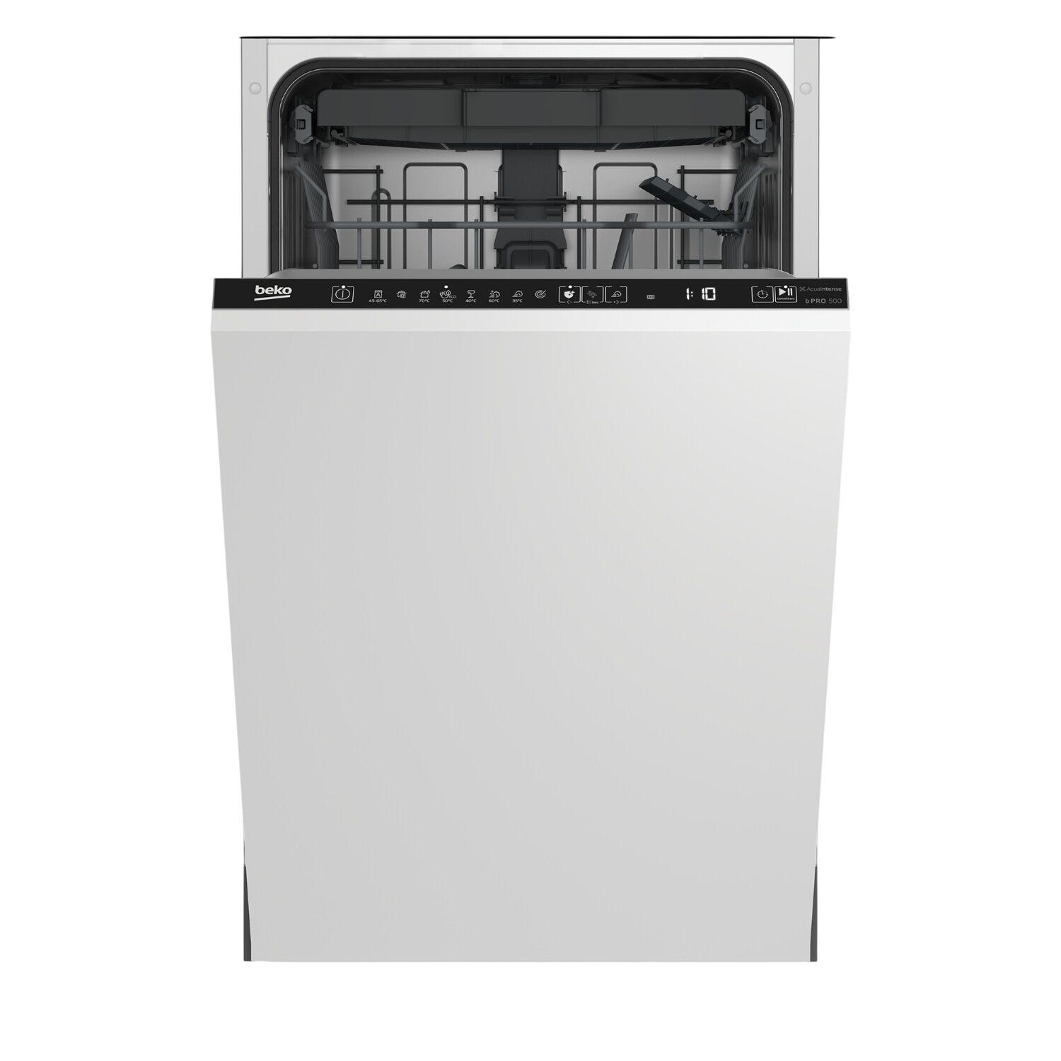 Lavavajillas integrable - Beko BDIS38040A, 11 servicios, 8 programas, 45 cm, Auto Dose, AquaIntense, Motor ProSmart, Sin Panelar