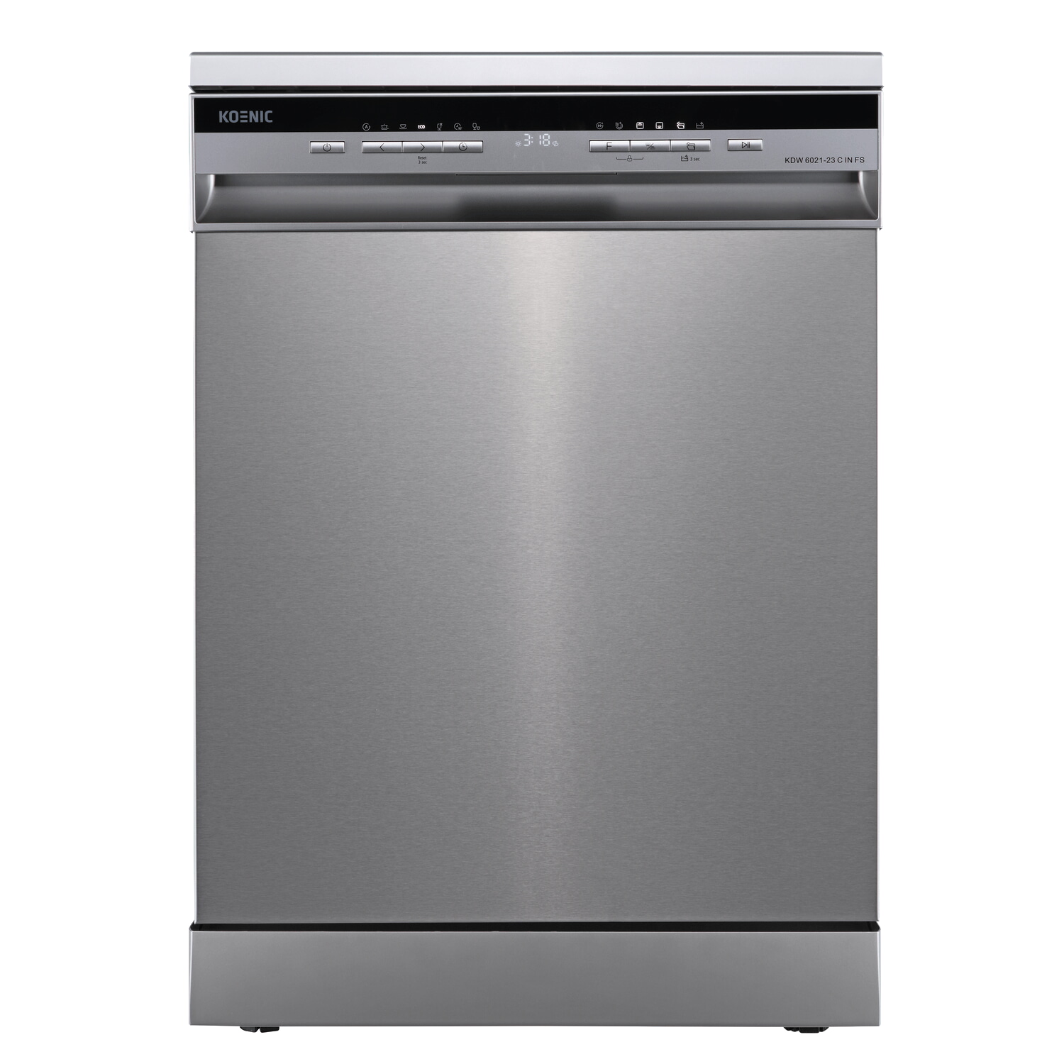 Lavavajillas - KOENIC KDW 6021-13 C IN FS, 14 Servicios, 8 Programas, Ancho 59.6 cm, Libre instalación, Inox