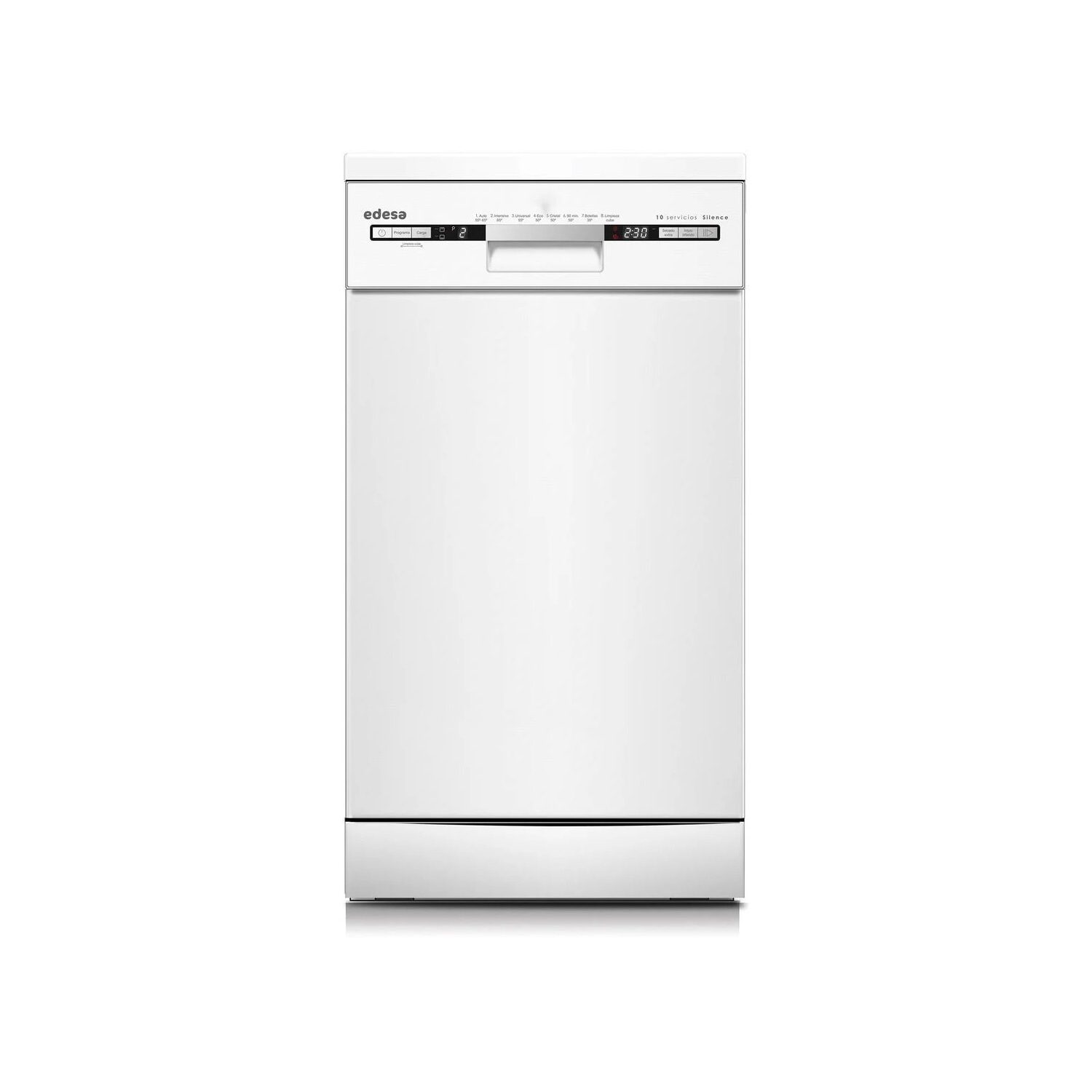 Lavavajillas libre instalación 45 cm - EDESA EDW-4710 WH, 10 servicios, 8 programas, 44,8 cm, Inox