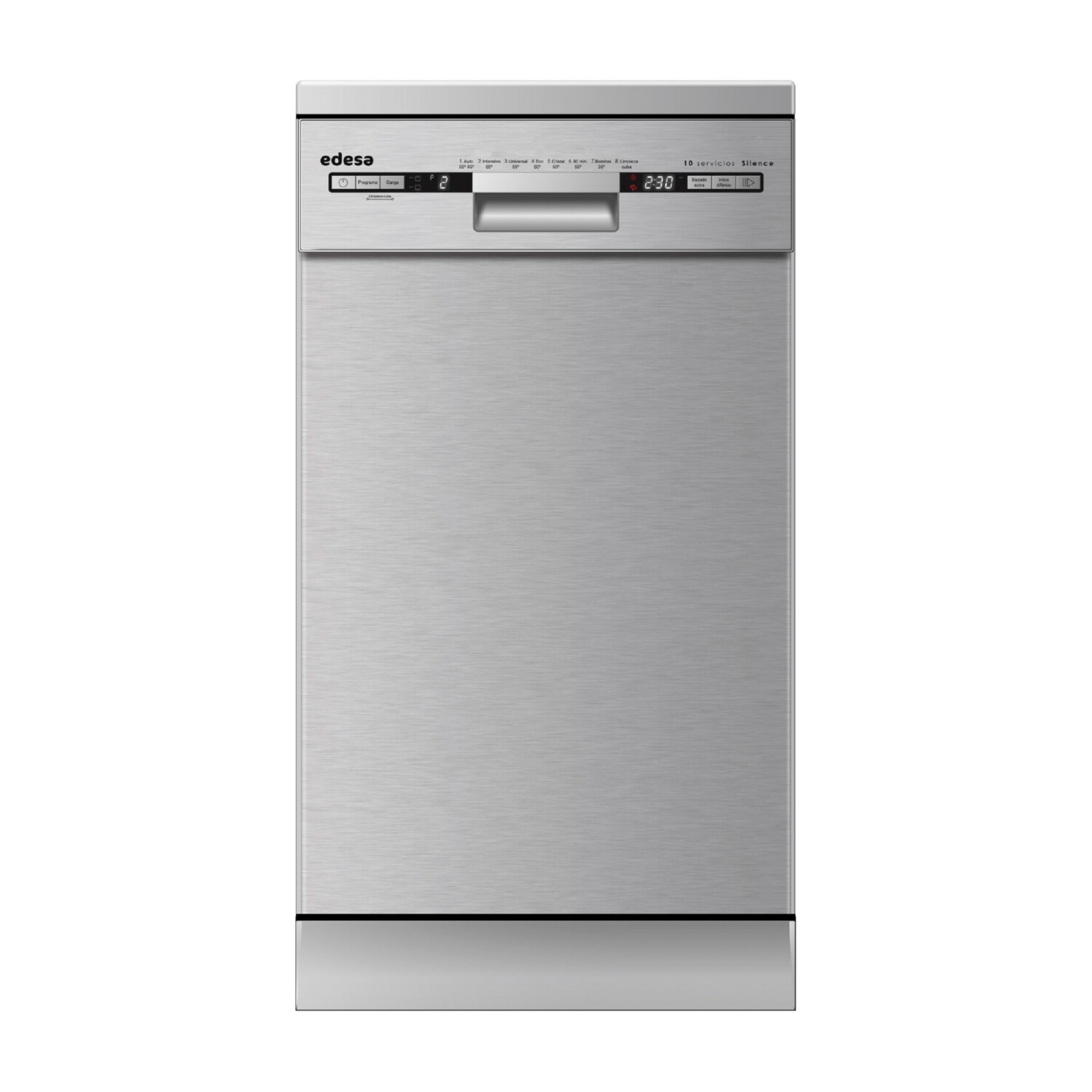 Lavavajillas libre instalación 45 cm - EDESA EDW-4710 X /A, 10 servicios, 8 programas, 44,8 cm, Gris